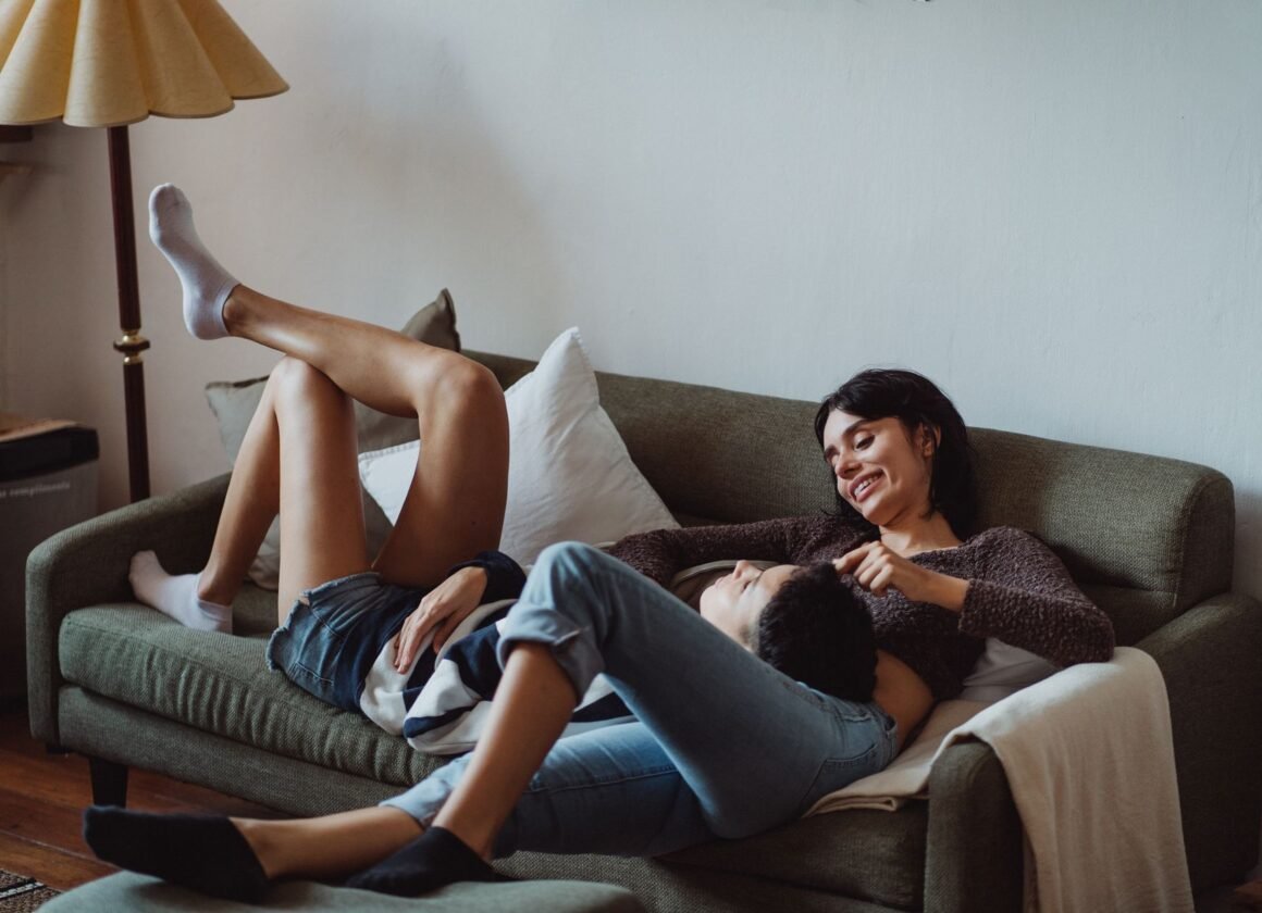 Customers relaxing after a completed repair